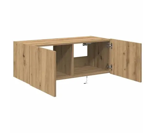 Tv Sienas Skapis Ar Led Apgaismojumu Artisan Oak 80X35X31 Cm Vidaxl