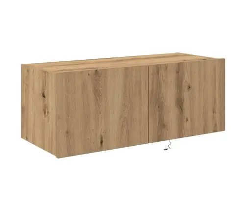Tv Sienas Skapis Ar Led Apgaismojumu Artisan Oak 80X35X31 Cm Vidaxl