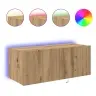 Tv Sienas Skapis Ar Led Apgaismojumu Artisan Oak 80X35X31 Cm Vidaxl