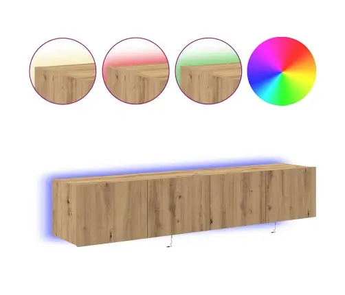 Tv Sienas Skapji Ar Led Gaismām 2 Gabali Artisan Ozola 80X35X31 Cm Vidaxl