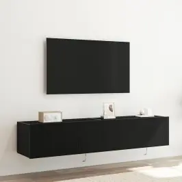 Tv Sienas Skapītis Melns Ozols 80 X 35 X 31 Cm Vidaxl