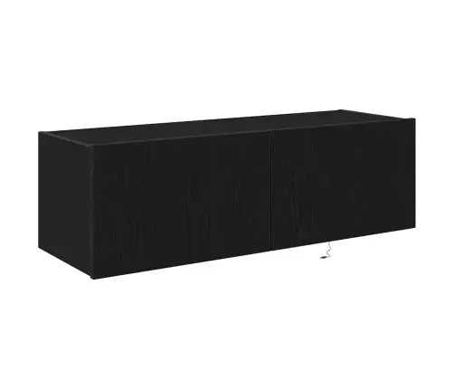 Tv Sienas Skapis Ar Led Gaismām Melnā Ozola Krāsā 100X35X31 Cm Vidaxl Tv Sienas Skapis Ar Led Gaismām Melnā Ozola Krāsā 100X35X31 Cm Vidaxl