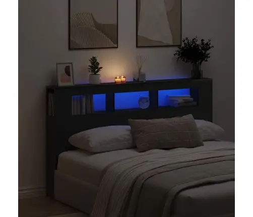 Led Galvūgalis Su Lentyna Juodas Ąžuolas 180 X 18,5 X 103,5 Cm