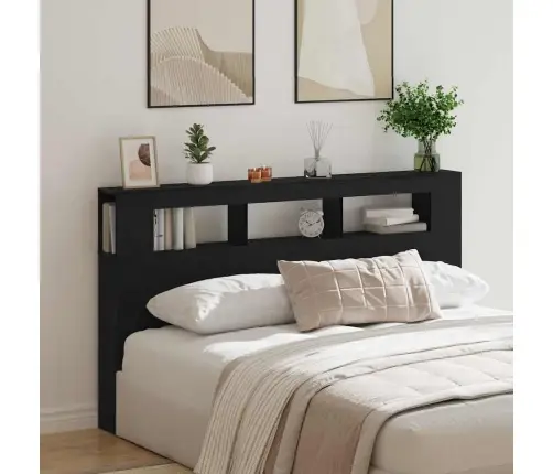 Led Galvūgalis Su Lentyna Juodas Ąžuolas 180 X 18,5 X 103,5 Cm