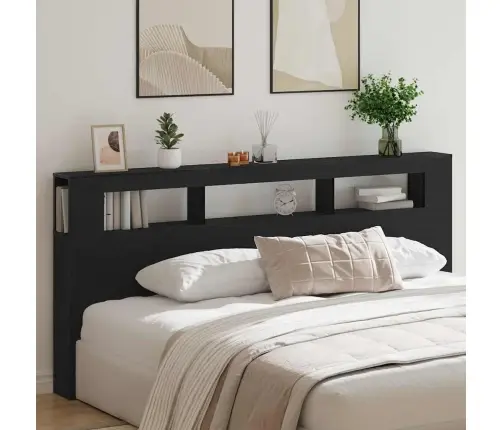 Led Galvūgalis Su Lentyna Juodas Ąžuolas 220 X 18,5 X 103,5 Cm