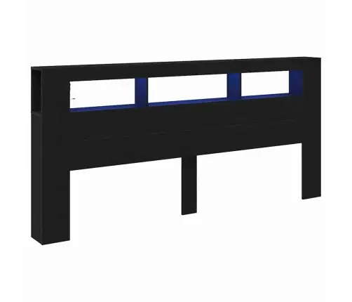 Led Galvūgalis Su Lentyna Juodas Ąžuolas 220 X 18,5 X 103,5 Cm