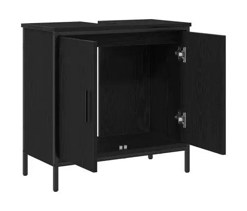 Vannasistabas Izlietnes Skapītis Melns Ozols 60X30X60 Cm Inženierijas Koks Vidaxl