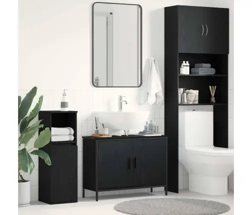 Vonios Kriauklės Spinta Juodas Ąžuolas 80 X 30 X 60 Cm