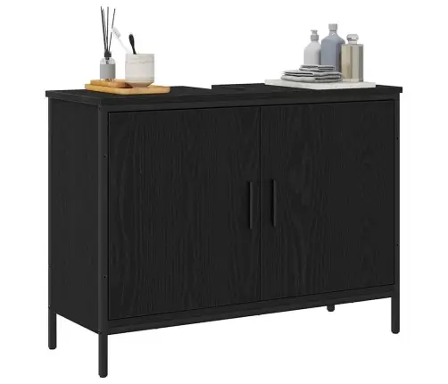 Vonios Kriauklės Spinta Juodas Ąžuolas 80 X 30 X 60 Cm