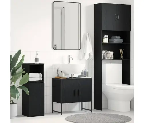 Vonios Kriauklės Spinta Juodas Ąžuolas 60 X 30 X 60 Cm