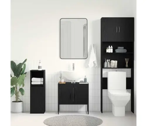 Vonios Kriauklės Spinta Juodas Ąžuolas 60 X 30 X 60 Cm