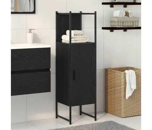 Vannitoa Mööbleset Must Tamm 33 X 33 X 120,5 Cm Tehispuit