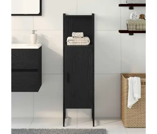 Vannitoa Mööbleset Must Tamm 33 X 33 X 120,5 Cm Tehispuit