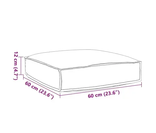 Paletes Spilvens Sēdeklim Melnā Krāsā, 60X60X12 Cm, Oksfordas Audums Vidaxl