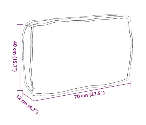 Paletē Spilvens Atbalsta Daļai Antracīts 70X40X12 Cm - Oksforda Audums Vidaxl
