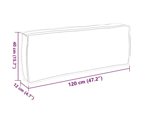 Kaubaaluse Seljatoepadi Padjaga Pruunikashall 120 X 40 X 12 Cm