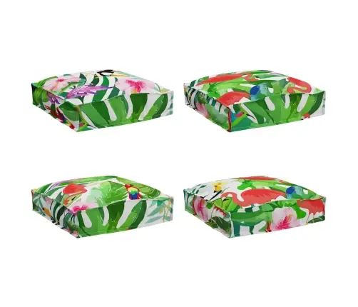 Paletes Spilveni Sēdeklim 4 Gab, Tropu Džungļi, 40X40X8 Cm, Oksfordas Audums Vidaxl