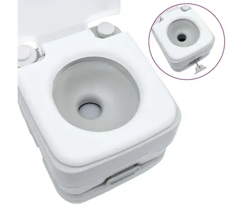 Pārnēsājamā Tualete, Pelēka Un Balta, 10 L Vidaxl