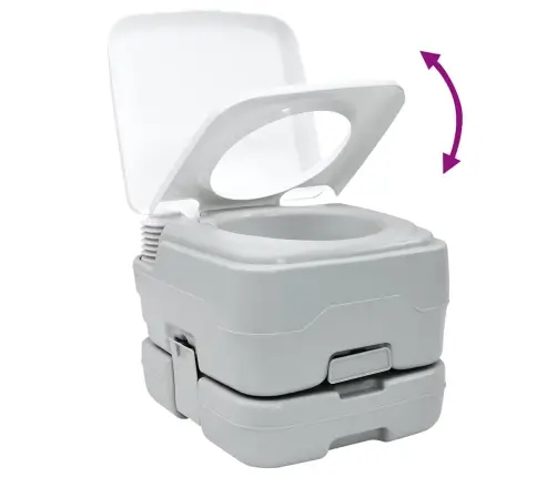 Pārnēsājamā Tualete, Pelēka Un Balta, 10 L Vidaxl