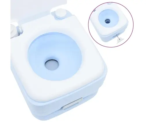 Pārvietojamā Tualetes Gaisma, Zila Un Balta, Plastmasa, 20 L Vidaxl