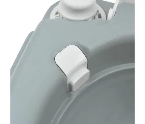 Kempinga Tualete Pelēks Korpuss + Balts Vāks Vidaxl