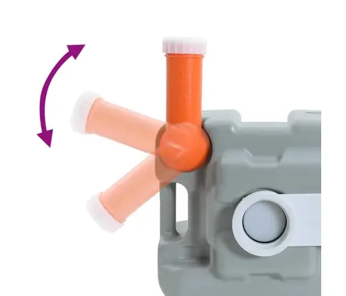 Kempinga Tualete Pelēks Korpuss + Balts Vāks Vidaxl