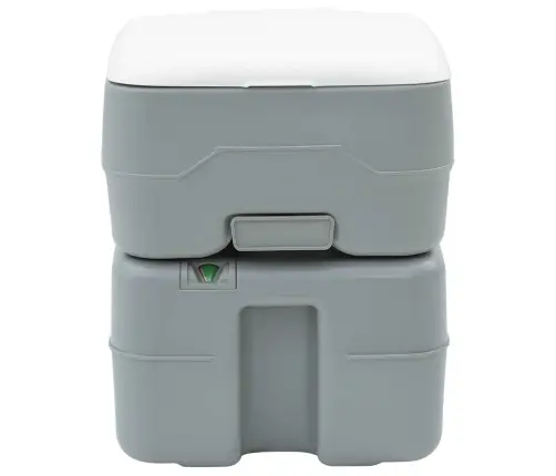 Kempinga Tualete Pelēks Korpuss + Balts Vāks Vidaxl