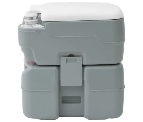 Kempinga Tualete Pelēks Korpuss + Balts Vāks Vidaxl