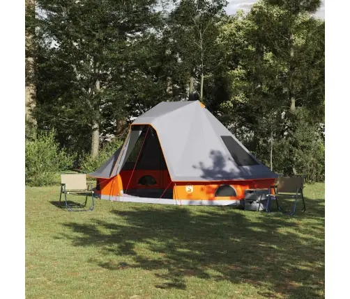 Ģimenes Namiņš Tipi Pelēks Un Apelsīns 6 Cilvēkiem Ūdensnecaurlaidīgs Vidaxl