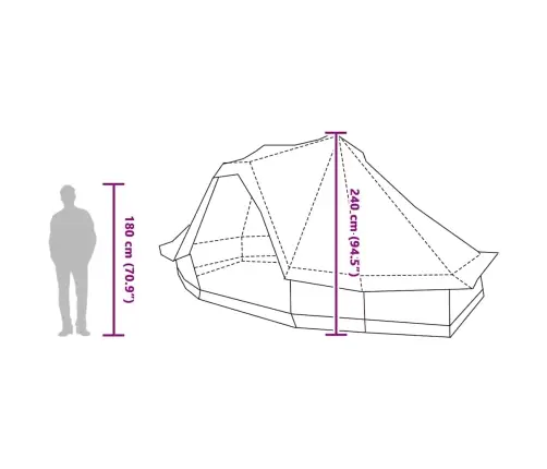 Ģimenes Namiņš Tipi Pelēks Un Apelsīns 6 Cilvēkiem Ūdensnecaurlaidīgs Vidaxl