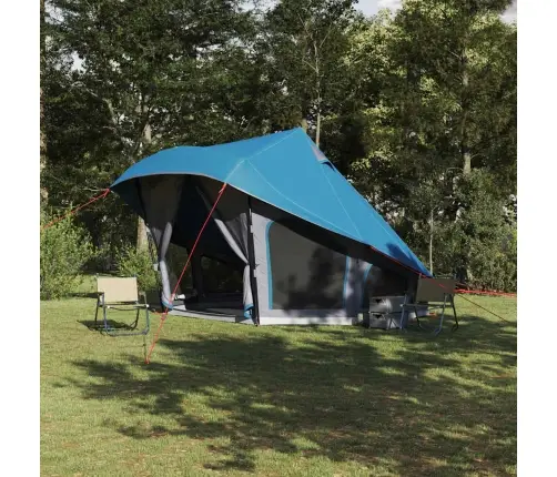 Ģimenes Telts Tipi Zila 10 Cilvēku Ūdensizturīga Vidaxl