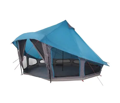 Ģimenes Telts Tipi Zila 10 Cilvēku Ūdensizturīga Vidaxl