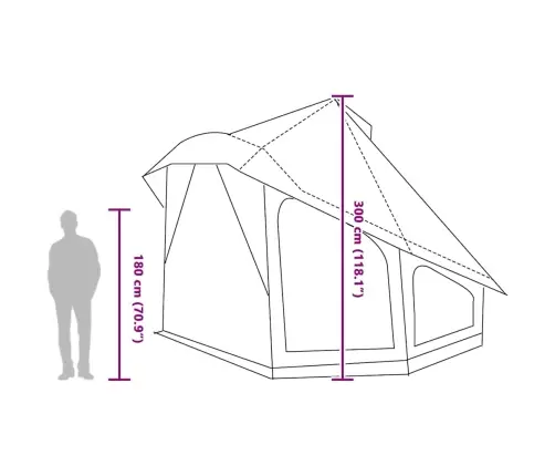 Ģimenes Telts Tipi Zila 10 Cilvēku Ūdensizturīga Vidaxl