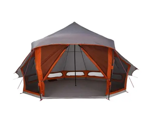 Ģimenes Telts Tipi Pelēkā Un Oranžā Krāsā 10 Cilvēkiem - Ūdens Noturīga Vidaxl