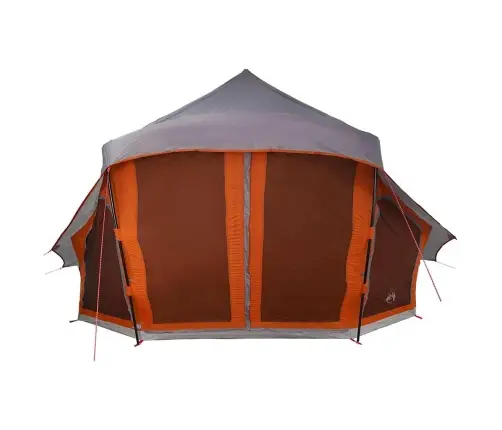 Ģimenes Telts Tipi Pelēkā Un Oranžā Krāsā 10 Cilvēkiem - Ūdens Noturīga Vidaxl
