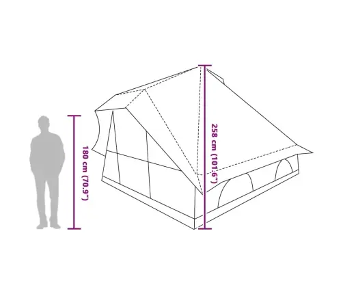 Ģimenes Telts Tipi Pelēka Un Oranža 8-Cilvēku Ūdensizturīga Vidaxl