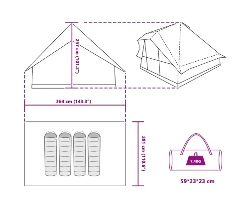 Pere Tipi Telk Katusega Hall Ja Oranž 364 X 281 X 257 Cm