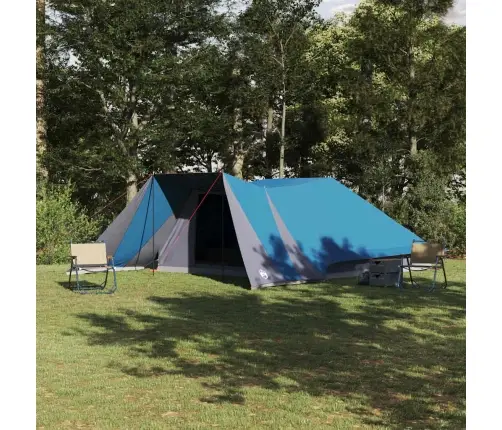 Ģimenes Telts Ar Paplašinātu Pārklāju - Zila - 12-Personu Ūdensnecaurlaidīga Vidaxl