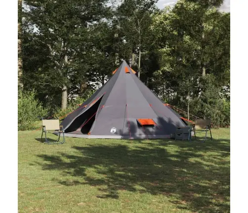 Ģimenes Tipi Telts Pelēkā Un Apelsīnu Krāsā 12 Personām Ūdensizturīga Vidaxl