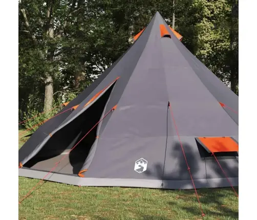 Ģimenes Tipi Telts Pelēkā Un Apelsīnu Krāsā 12 Personām Ūdensizturīga Vidaxl