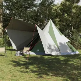 Ģimenes Tipi Telts Tipi Zaļa Un Bēša 510 X 690 X 330 Cm Vidaxl
