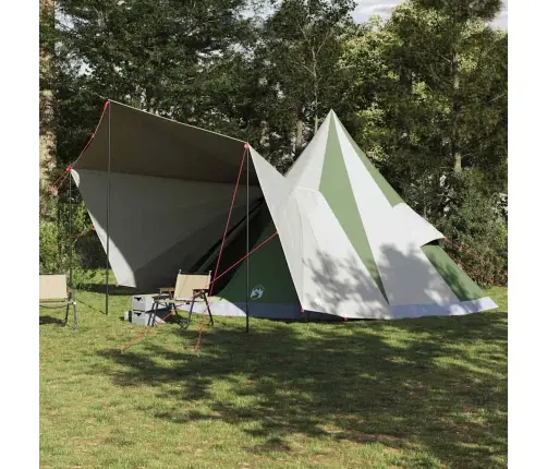 Ģimenes Telts Tipi Zaļa 12 Personām Ūdensizturīga Vidaxl