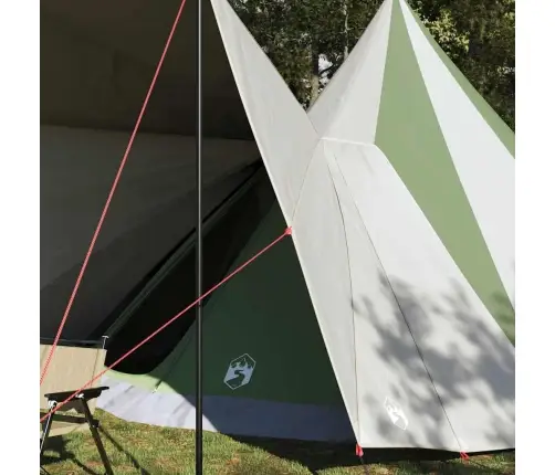 Ģimenes Telts Tipi Zaļa 12 Personām Ūdensizturīga Vidaxl