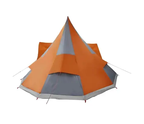 Ģimenes Telts Tipi Pelēka Un Apelsīnu 12 Cilvēku Ūdensnecaurlaidīga Vidaxl