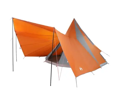 Ģimenes Telts Tipi Pelēka Un Apelsīnu 12 Cilvēku Ūdensnecaurlaidīga Vidaxl