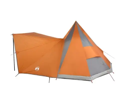 Ģimenes Telts Tipi Pelēka Un Apelsīnu 12 Cilvēku Ūdensnecaurlaidīga Vidaxl