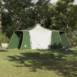 Tipi Telts Ar Jumtu Zaļa Un Bēša 492 X 492 X 275 Cm Audums Vidaxl