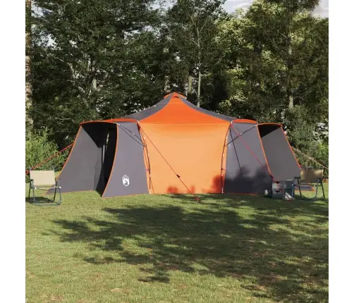 Telts Ar Jumtu Pelēka Un Oranža 492 X 492 X 275 Cm Poliesters Vidaxl