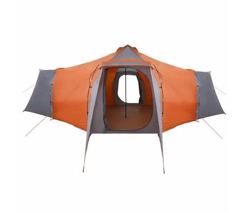 Telts Ar Jumtu Pelēka Un Oranža 492 X 492 X 275 Cm Poliesters Vidaxl