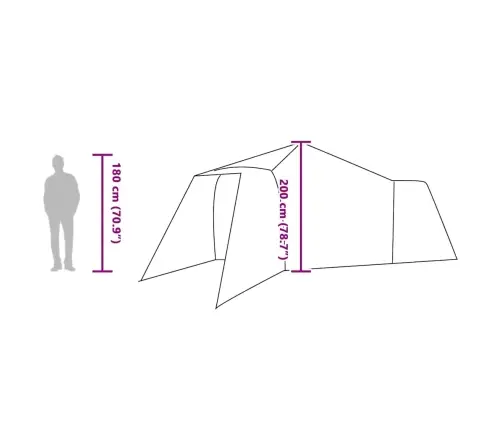 Telts Ar Jumtu Pelēka Un Oranža 492 X 492 X 275 Cm Poliesters Vidaxl